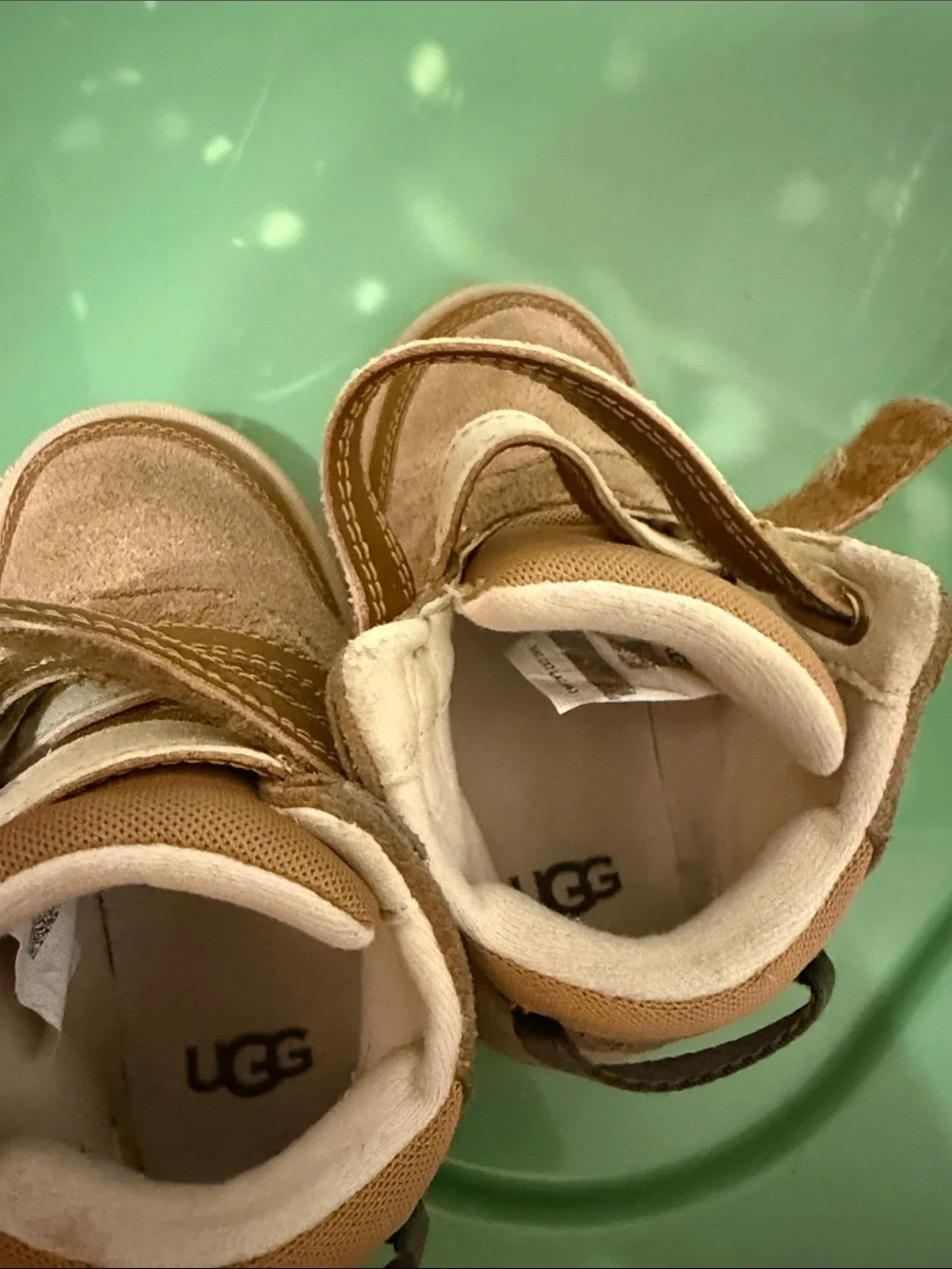 UGG Tan Brown Toddler Velcro Walker Shoes